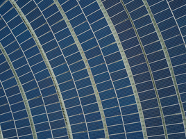 Blue solar panel lot