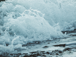 Seawaves splashing on shore