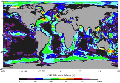 Methane Hydrate stability zone thickness